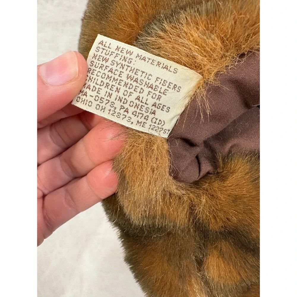 Vintage Cascade Toy Brown Grizzly Bear Hand Puppet Plush Faux Fur Stuffed Animal